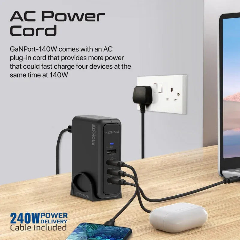 Promate 140W Super-Speed with Power Delivery 3.1 & Quick Charge 3.0 -140W.EU Promate 140W Super-Speed with Power Delivery 3.1 & Quick Charge 3.0 -140W.EU