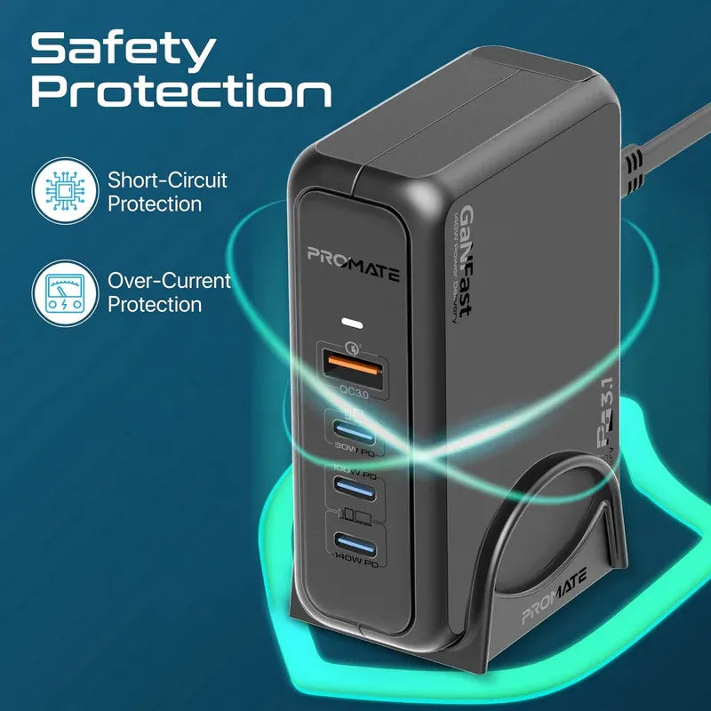 Promate 140W Super-Speed with Power Delivery 3.1 & Quick Charge 3.0 -140W.EU Promate 140W Super-Speed with Power Delivery 3.1 & Quick Charge 3.0 -140W.EU