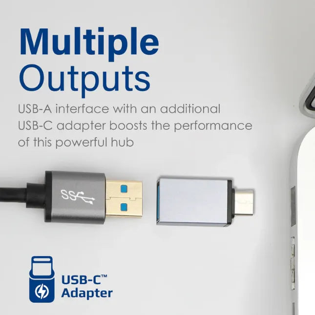 Promate EZHUB-7, Hub 7 USB-A Ports Include USB-A + USB-C Adaptor Promate EZHUB-7, Hub 7 USB-A Ports Include USB-A + USB-C Adaptor