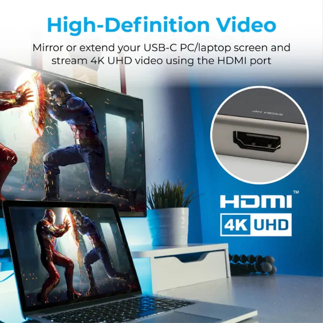 Promate PRIMEHUB-GO, USB-C Hub 9 in 1 with 100W Power Delivery. Promate PRIMEHUB-GO, USB-C Hub 9 in 1 with 100W Power Delivery.