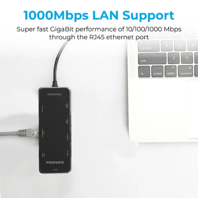 Promate PRIMEHUB-GO, USB-C Hub 9 in 1 with 100W Power Delivery. Promate PRIMEHUB-GO, USB-C Hub 9 in 1 with 100W Power Delivery.