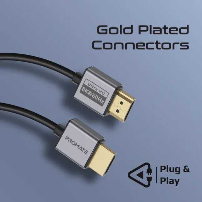 Promate PrimeLink8k-150, HDMI Cable Cable Length 1.5M Transfer Rate 48Gbps