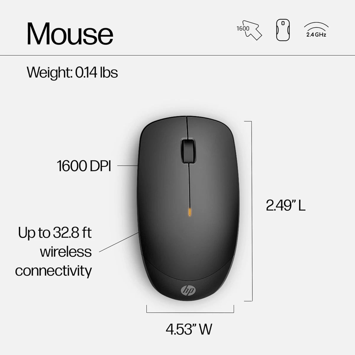 HP 230 Wireless Mouse and Keyboard Combo 2.4GHz Long Battery Life Durable