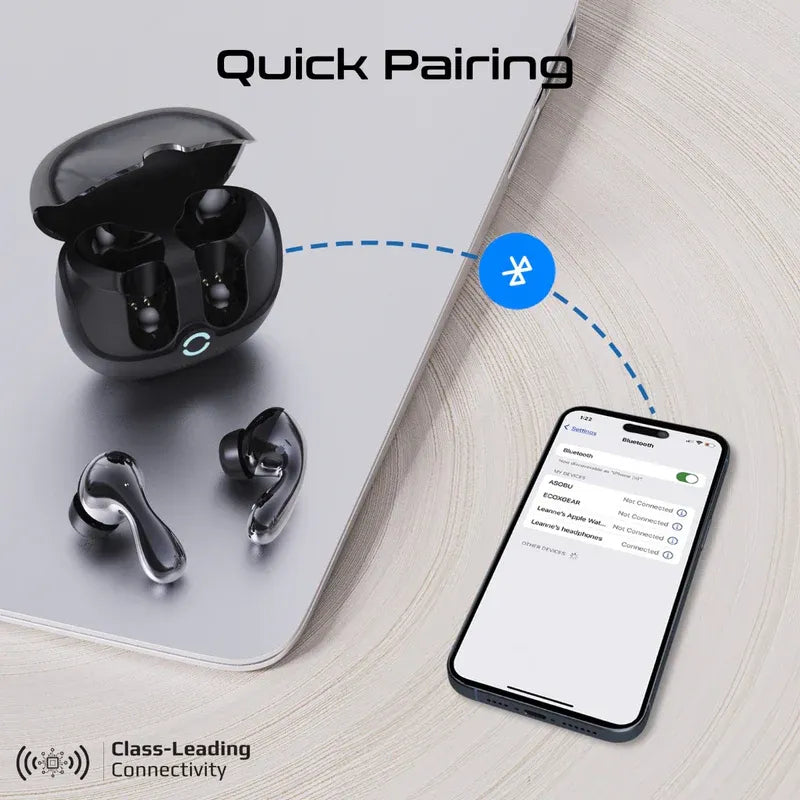 Promate Baton Black TWS Earbuds High-Definition Hybrid ANC TWS Earbuds IntelliTouch