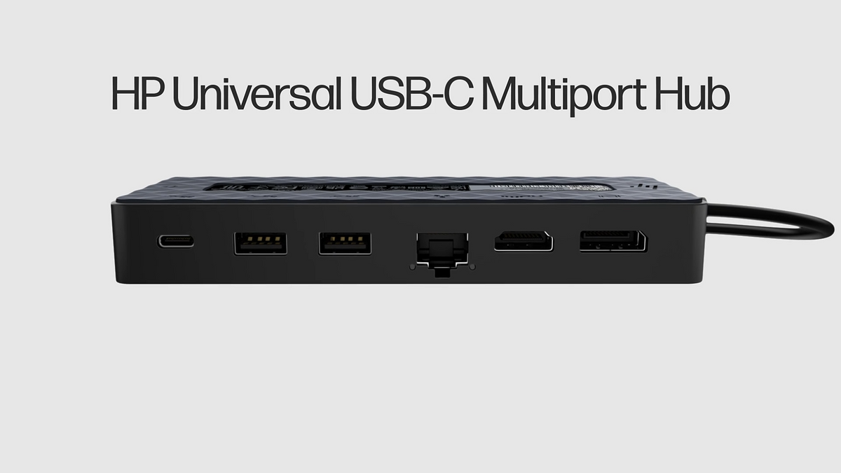 HP Universal USB-C Multiport Hub Compatible with most devices and OS HP Universal USB-C Multiport Hub Compatible with most devices and OS