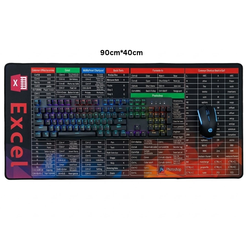 mousepad Excel Shortcut mousepads 90*40 cm High Quality)