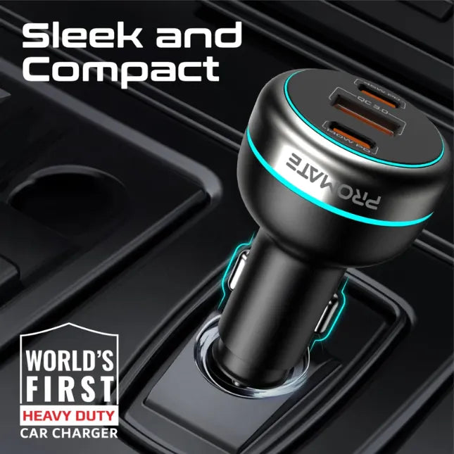 Promate Car Charger Dual Power Delivery its 140W Power Delivery 3.1, laptops, tablets Promate Car Charger Dual Power Delivery its 140W Power Delivery 3.1, laptops, tablets