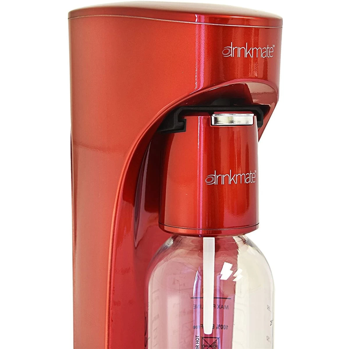 DrinkMate Water & Soda Machine,Carbonates Any Drink ,Cylinder Included - Red