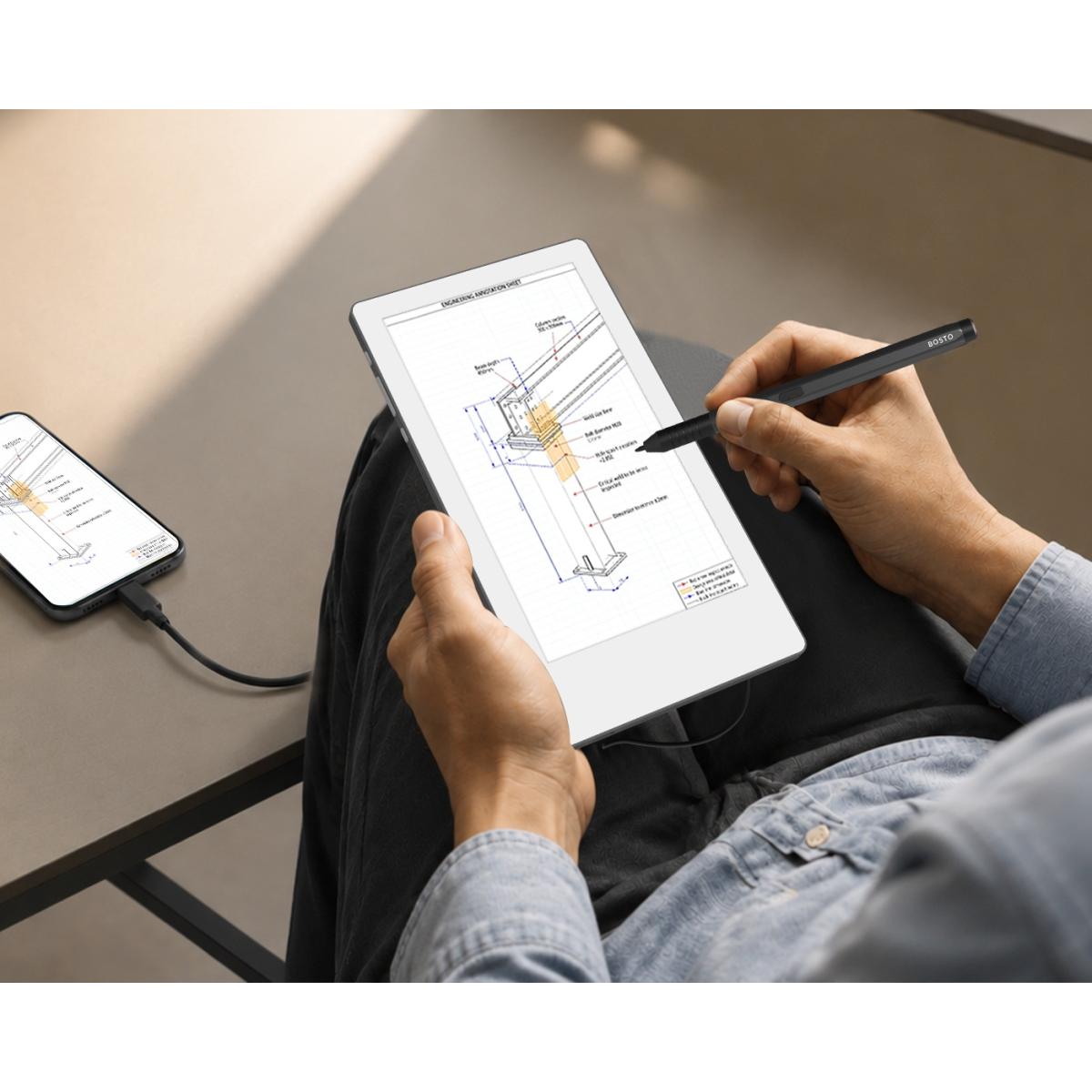 Bosto Folio Go P70 7 Portable Multi-Touch Pen Display with Leather Case Gift Box