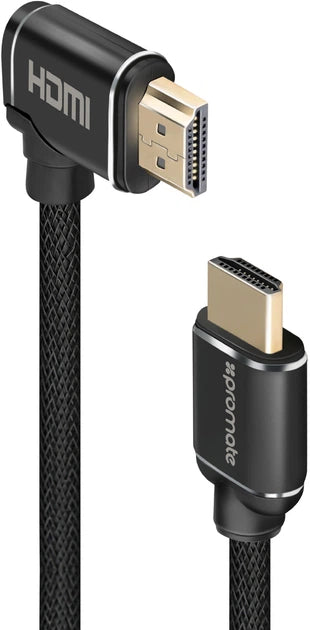 Promate ProLink4K1-3 Meter Right Angle HDMI Audio Video Cable 4K UltraHD