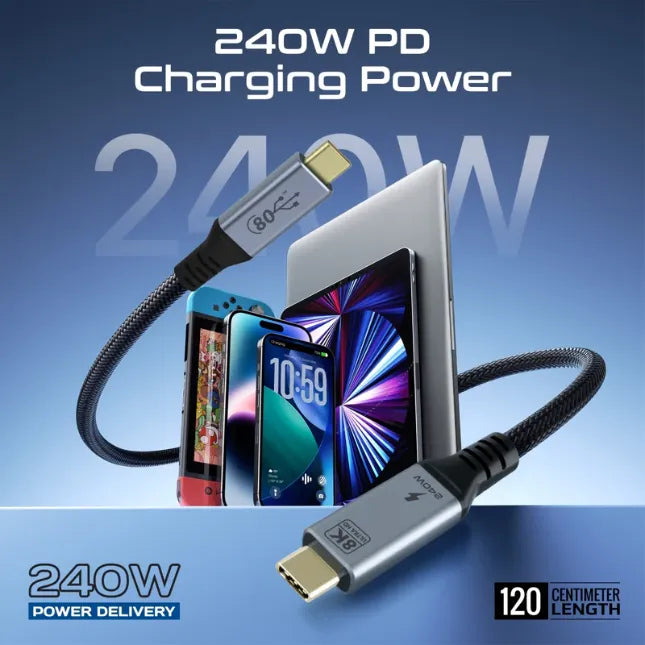 Promate Power through data ultimate USB4™ cable high-performance professionals, gamers Promate Power through data ultimate USB4™ cable high-performance professionals, gamers