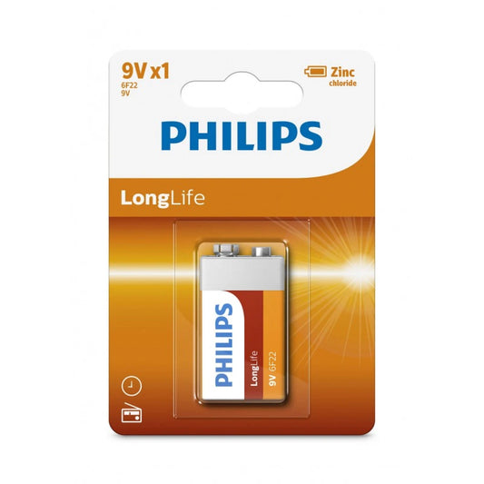 Philips LongLife Zinc Batteries 9V - Pack of 1 Zinc long life