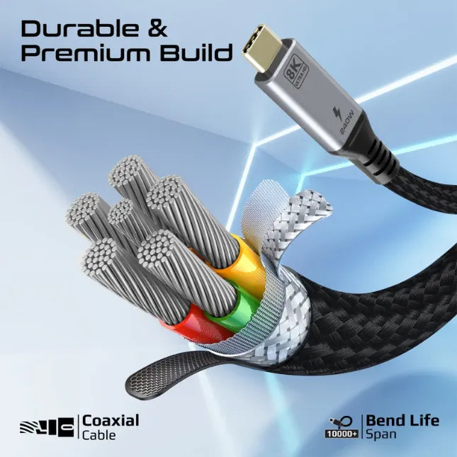 Promate Power through data ultimate USB4™ cable high-performance professionals, gamers Promate Power through data ultimate USB4™ cable high-performance professionals, gamers