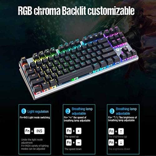 Meetion MT-MK04 Multimedia Mechanical Gaming Keyboard, Blue Switches, RGB Backlit