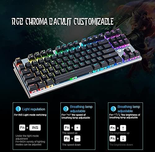 Meetion MT-MK04 Multimedia Mechanical Gaming Keyboard, Blue Switches, RGB Backlit