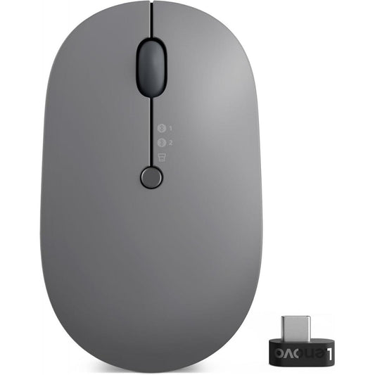 Lenovo Go Multi-Device Wireless & Bluetooth Mouse, USB-C Rechargeable Battery Wireless Charging