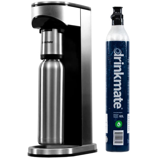 DrinkMate LUX Stainless Steel(Premium Kit)Water & Soda Machine Carbonates Any Drink
