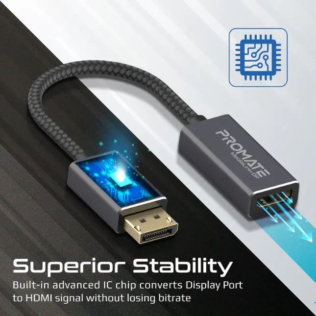 Promate MEDIALINK-DP, DisplayPort to Output Interface HDMI Adapter 4K@60Hz