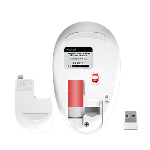MeeTion MT-R600 2.4ghz Rechargeable, 4Buttons , Silent Wireless Mouse up to 10m