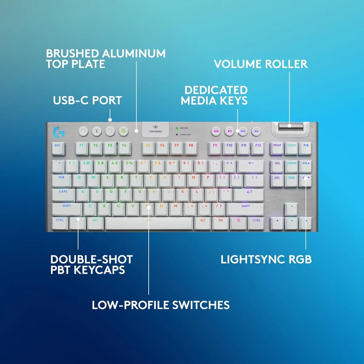 Logitech G915 X LIGHTSPEED TKL Wireless Gaming Keyboard – White