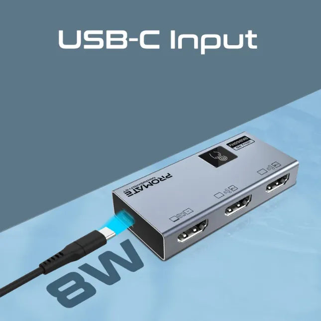 Promate MediaSwitch-2T Ultra-HD 8K@60Hz HDMI® Switch KVM & Hub