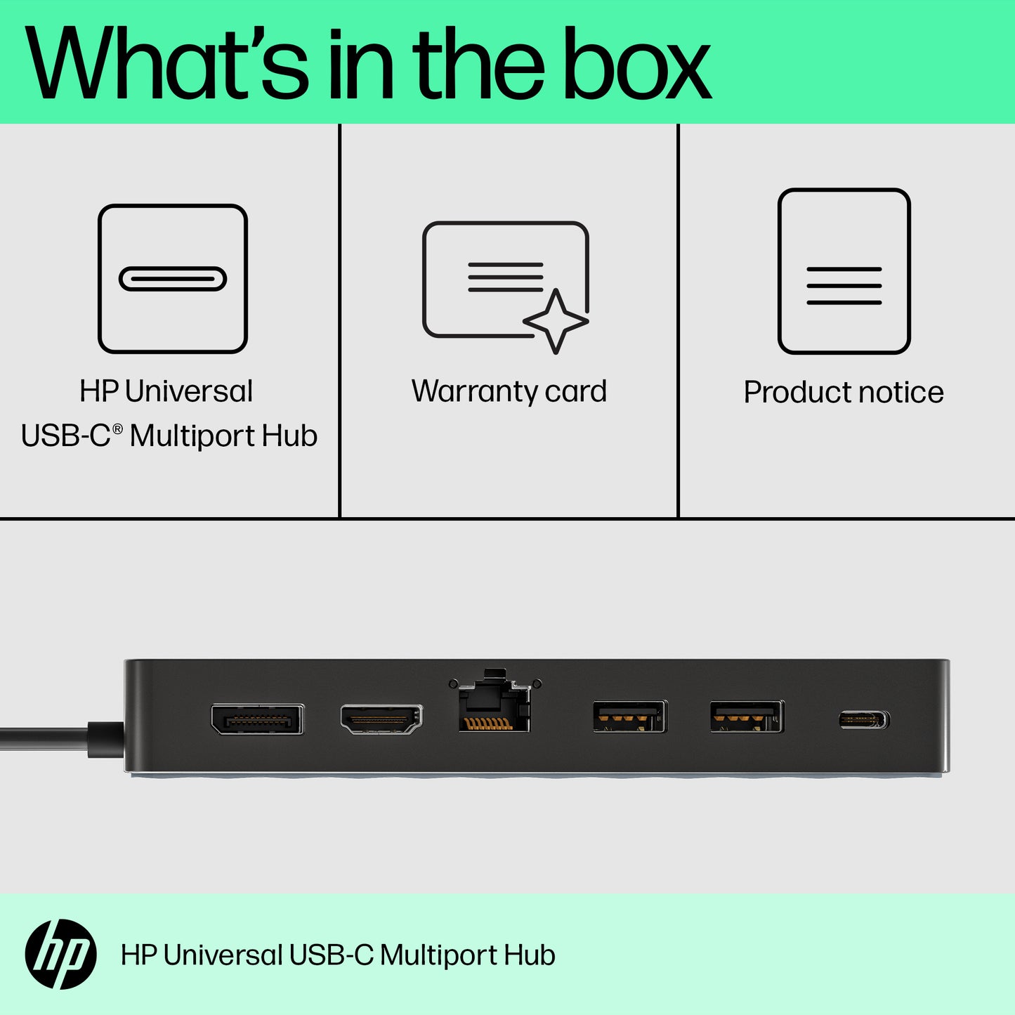 HP Universal USB-C Multiport Hub Compatible with most devices and OS