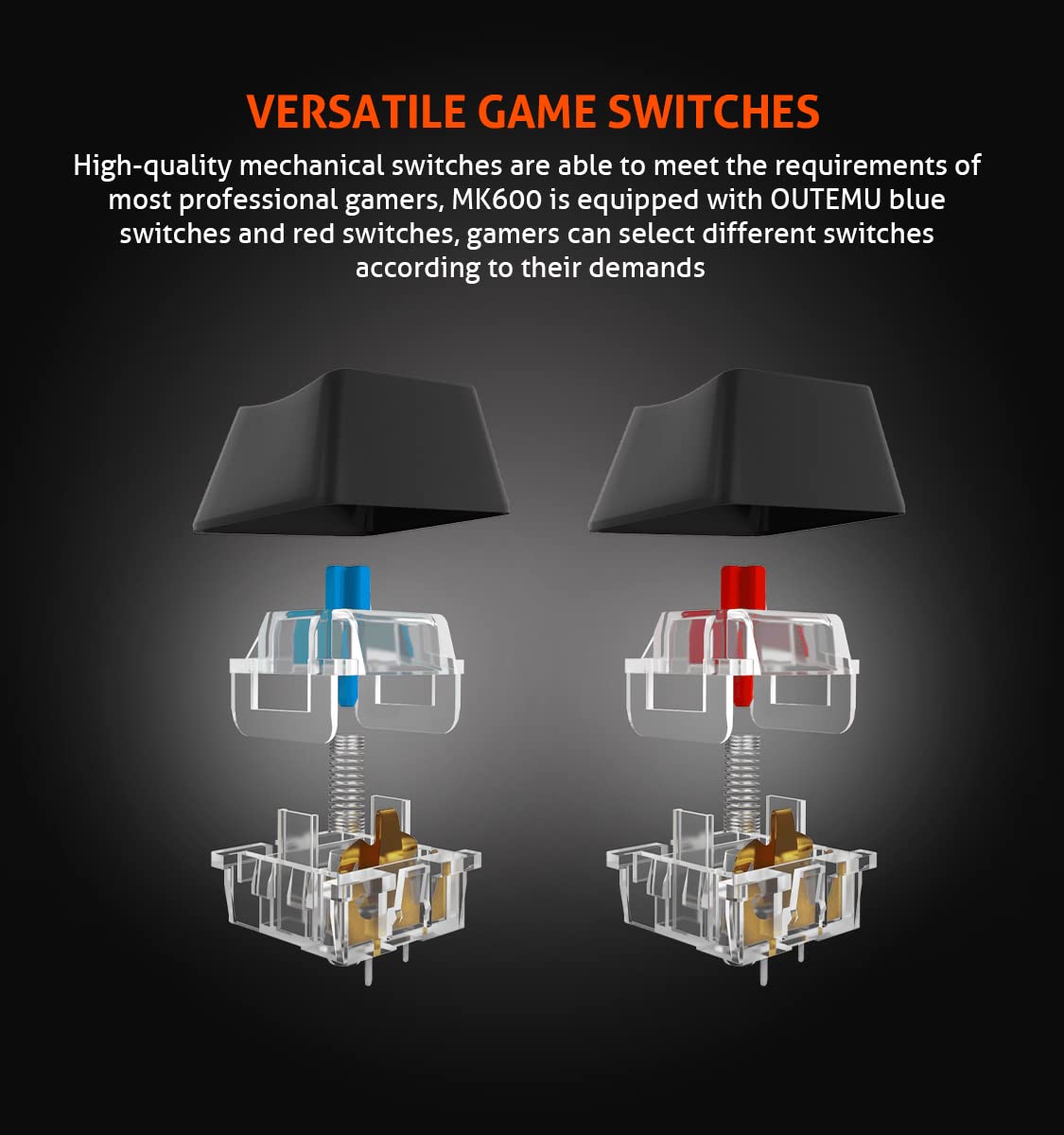 Meetion MT-MK600MX Mechanical Gaming Keyboard, USB, Blue Switch, RGB Backlit