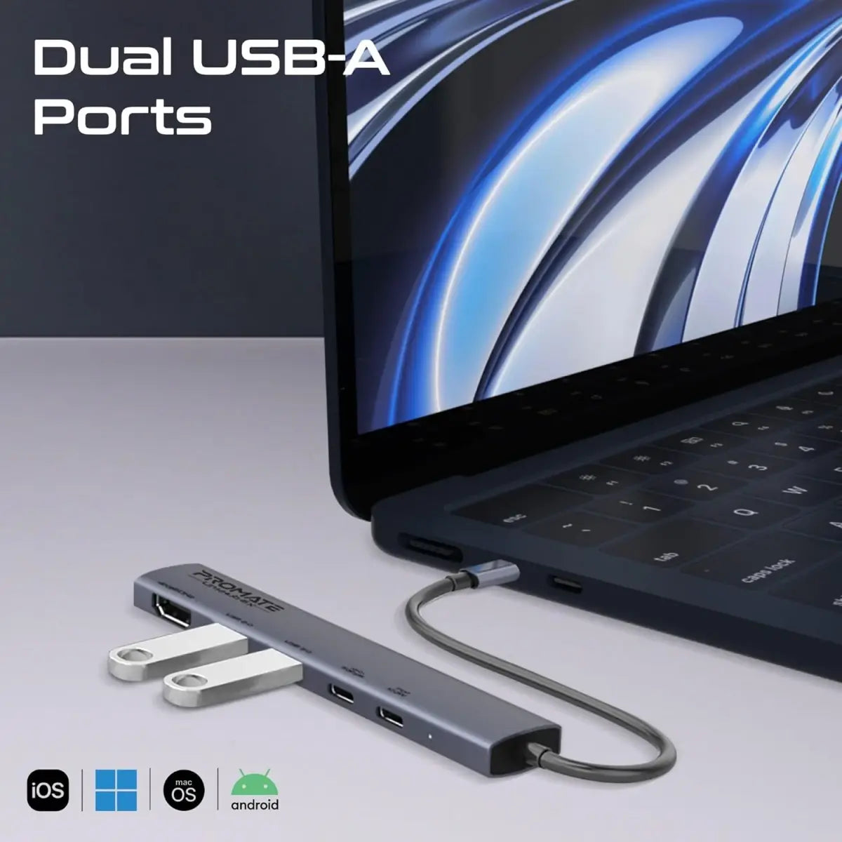 Promate 5-in-1 Multiport Hub LinkHub-5X 4K@60Hz USB-C Hub - 100W PowerDelivery Promate 5-in-1 Multiport Hub LinkHub-5X 4K@60Hz USB-C Hub - 100W PowerDelivery