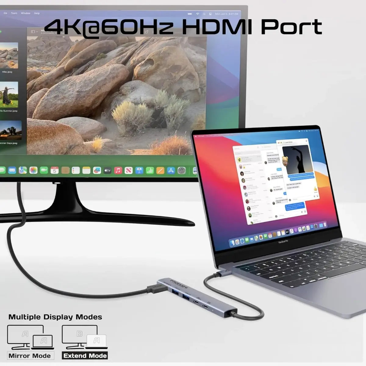 Promate 5-in-1 Multiport Hub LinkHub-5X 4K@60Hz USB-C Hub - 100W PowerDelivery Promate 5-in-1 Multiport Hub LinkHub-5X 4K@60Hz USB-C Hub - 100W PowerDelivery