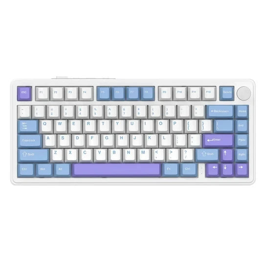Attack Shark X85 75% Wireless Keyboard – Bluetooth White Purple Jade