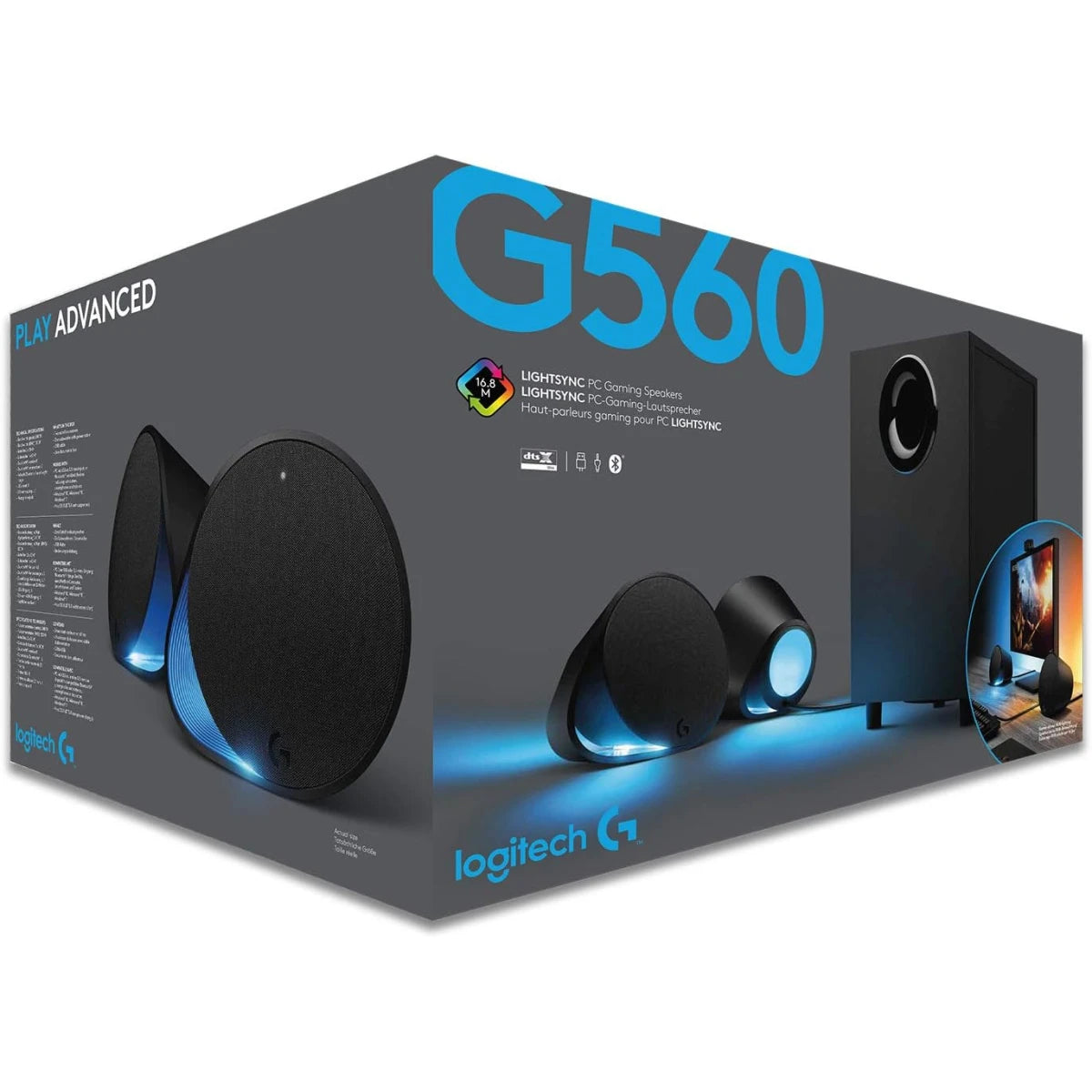 Logitech G560 RGB PC Gaming Speakers – Game-Driven LIGHTSYNC Lighting