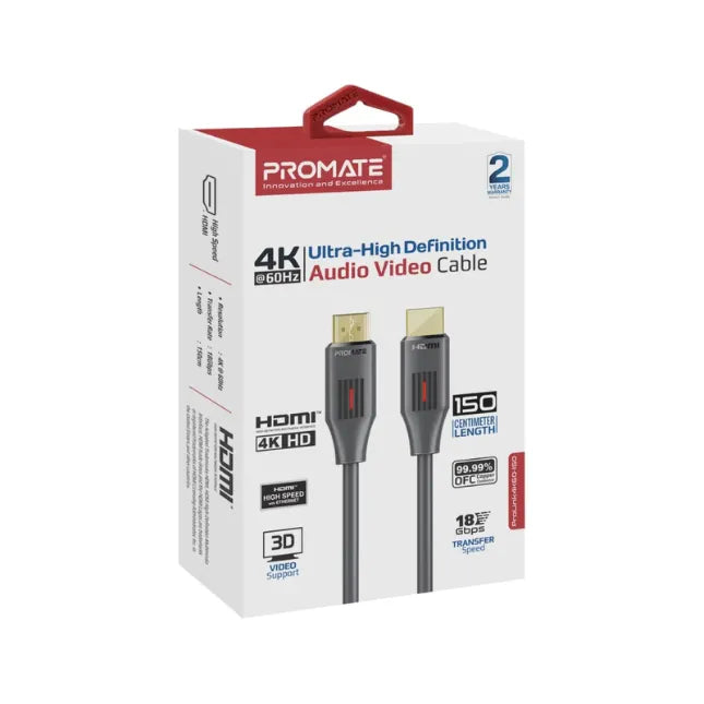 Promate ProLink4K60-5M HDMI Cable Ultra-High Definition 4K@60Hz Promate ProLink4K60-5M HDMI Cable Ultra-High Definition 4K@60Hz