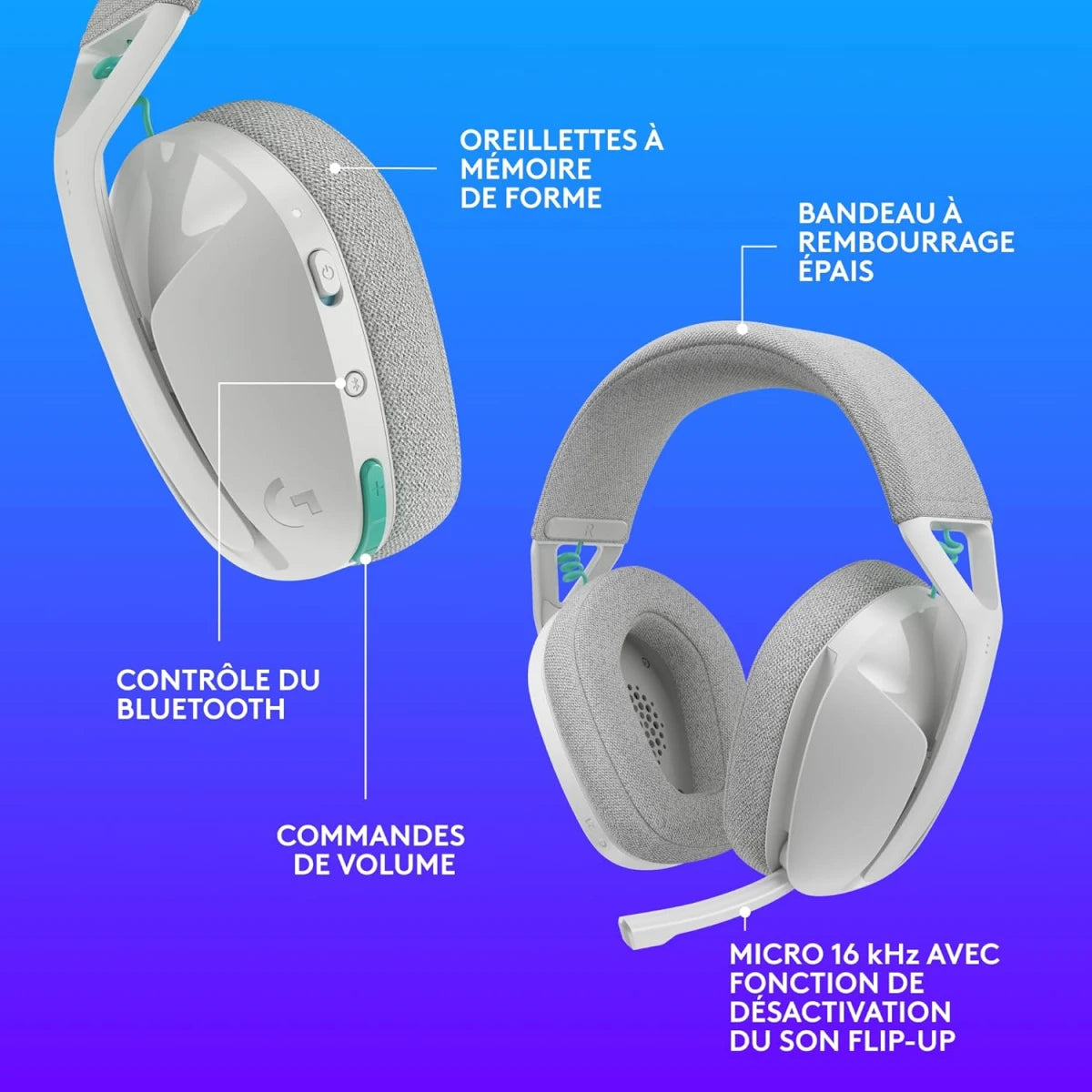 Logitech G321 LIGHTSPEED Wireless Gaming Headset with LIGHTSPEED 2.4GHz White Logitech G321 LIGHTSPEED Wireless Gaming Headset with LIGHTSPEED 2.4GHz White