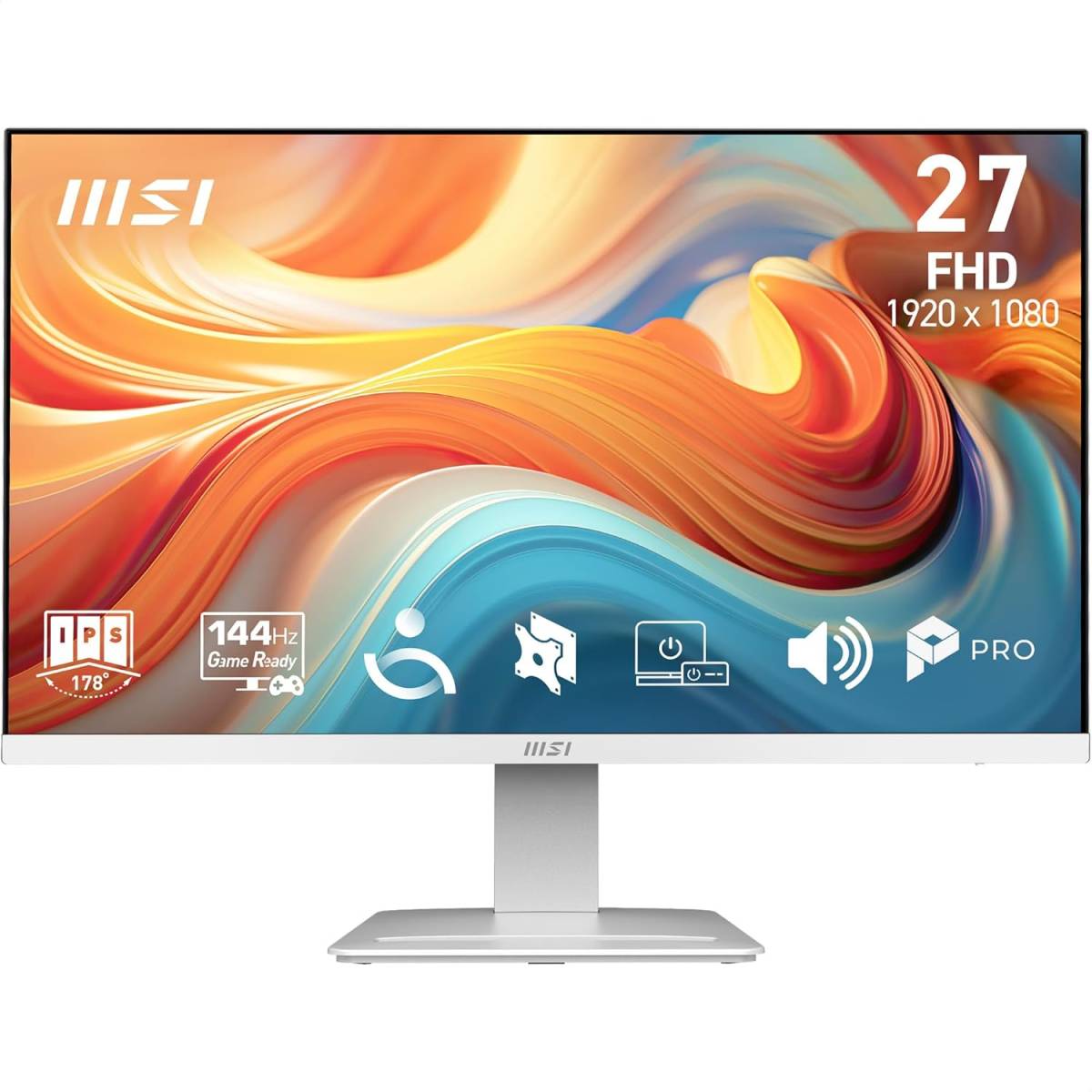 MSI PRO MP273W E14A 27" FHD Computer Monitor 1920x1080 IPS 144Hz- White