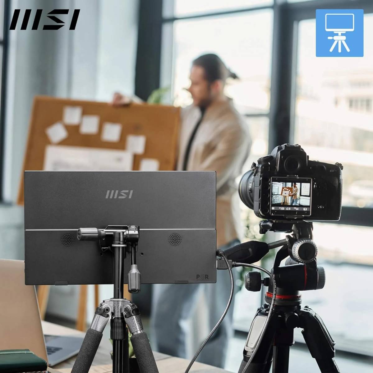 MSI PRO MP165 E6 15.6-Inch FHD Portable Monitor, 60Hz,4ms,Eye care, Built-in speaker
