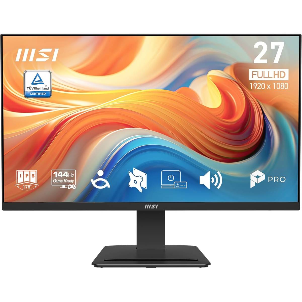 MSI PRO MP273 E14A 27" FHD Computer Monitor, IPS, 144Hz, Adjustable, Black