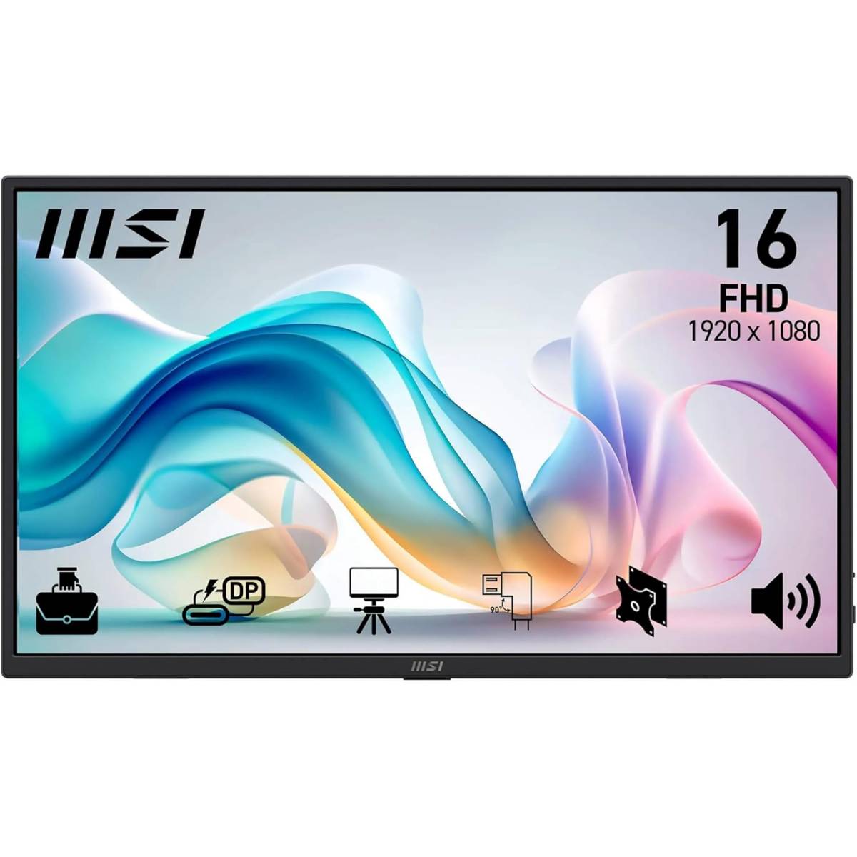 MSI PRO MP165 E6 15.6-Inch FHD Portable Monitor, 60Hz,4ms,Eye care, Built-in speaker
