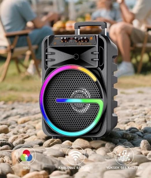 Bluetooth Speaker KTS-2170  15-inch with RGB Lighting Dual Microphones Wireless Speaker