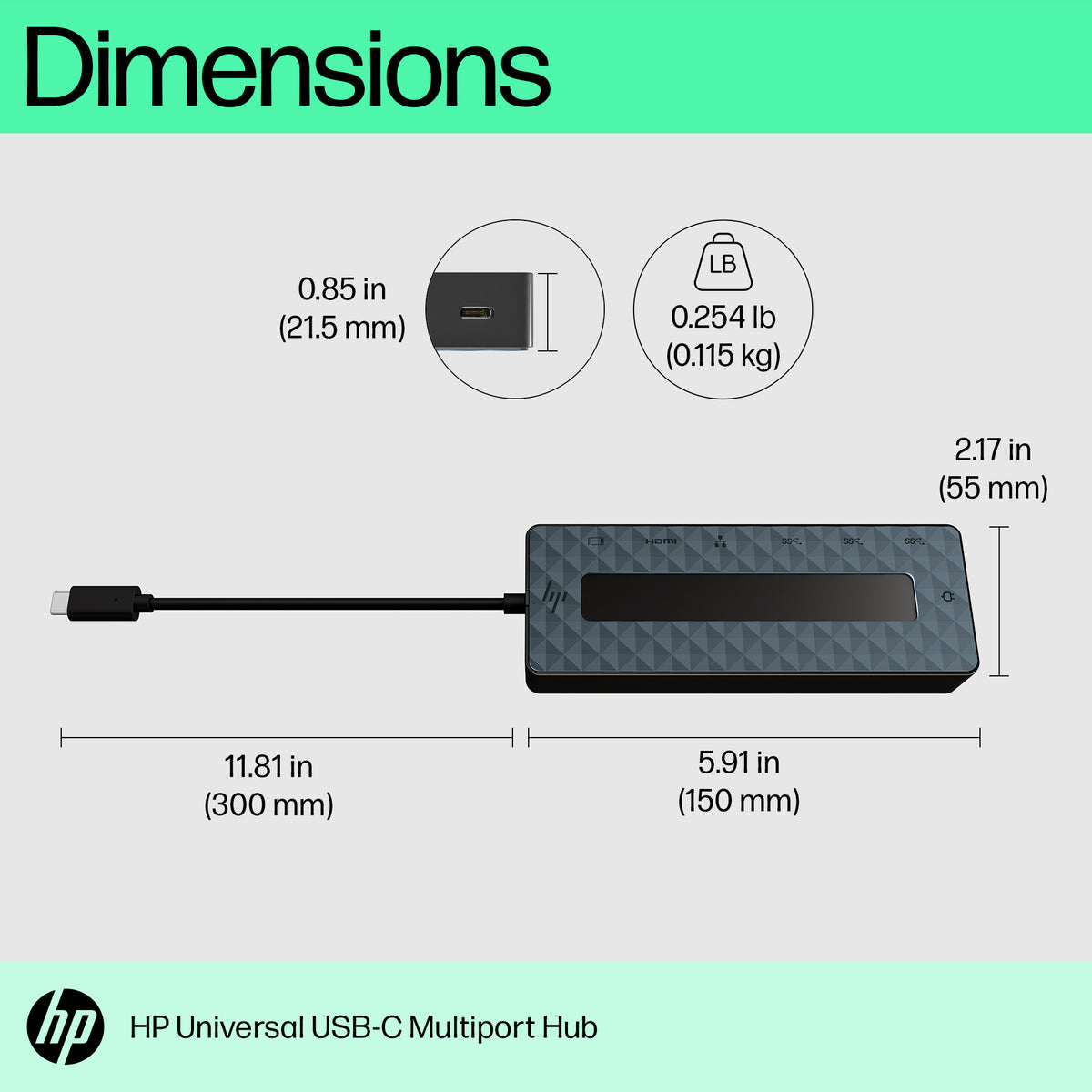 HP Universal USB-C Multiport Hub Compatible with most devices and OS HP Universal USB-C Multiport Hub Compatible with most devices and OS