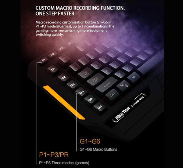 Meetion MT-K9420 Gaming Keyboard, Custom Macro Pro Membrane, RGB Backlit