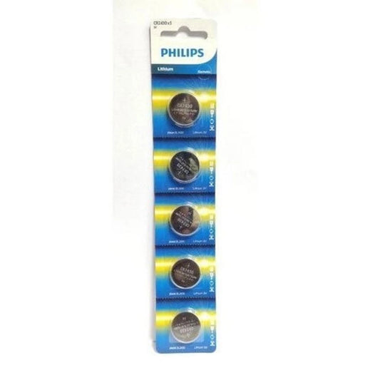 Philips Lithium Cell Button Batteries CR2430 - Pack of 5 Lithium