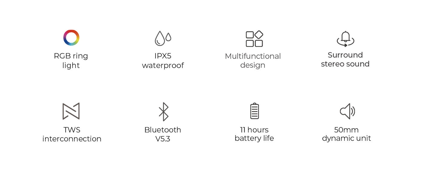 HAVIT Wireless Speaker SK885BT Colorful RGB Light Waterproof 8w  Battery: 3.7V/1800mAh