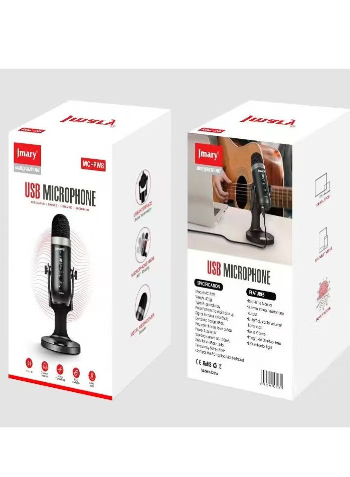 Jmary MC-PW8 Noise Cancellation USB Microphone Reduces noise and focuses voice Jmary MC-PW8 Noise Cancellation USB Microphone Reduces noise and focuses voice