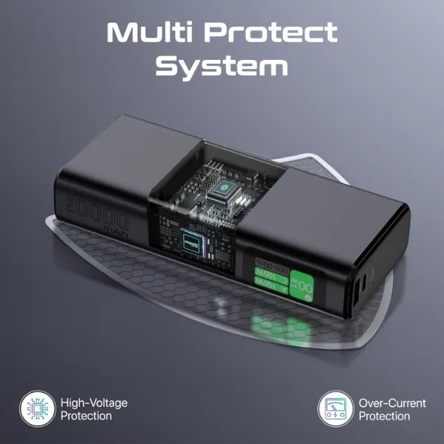 Promate Sleek 130W Multi-Port Power Delivery Power Bank TFT LCD Screen Titan-130 Promate Sleek 130W Multi-Port Power Delivery Power Bank TFT LCD Screen Titan-130
