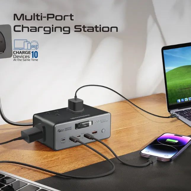 Promate Charging Station four powerful 3250W AC sockets & high-performance 160W Promate Charging Station four powerful 3250W AC sockets & high-performance 160W