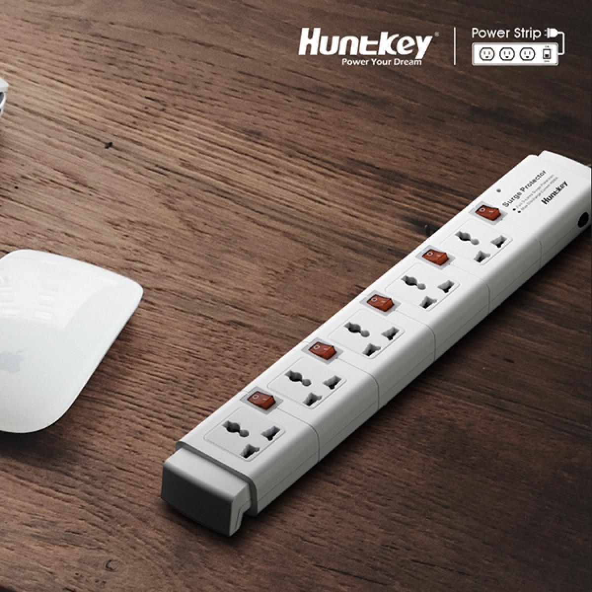 Huntkey PZC502 Power Strips, Universal Standard Double break safety switch  250V