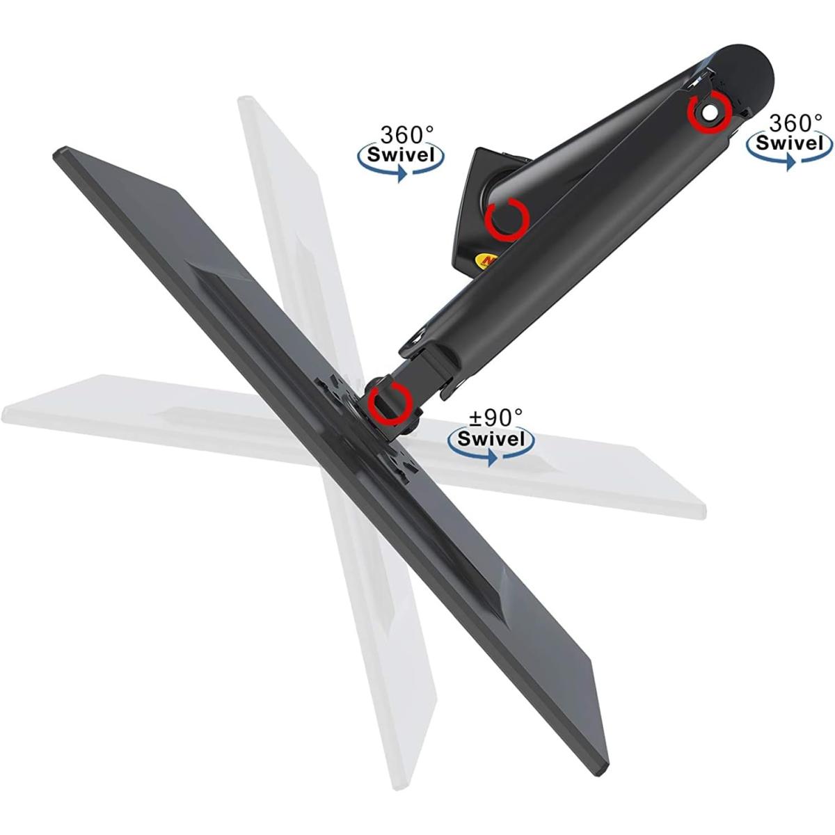 NB North Bayou F80 17"-30" Adjustable Single Mount Gas Spring Arm Monitor