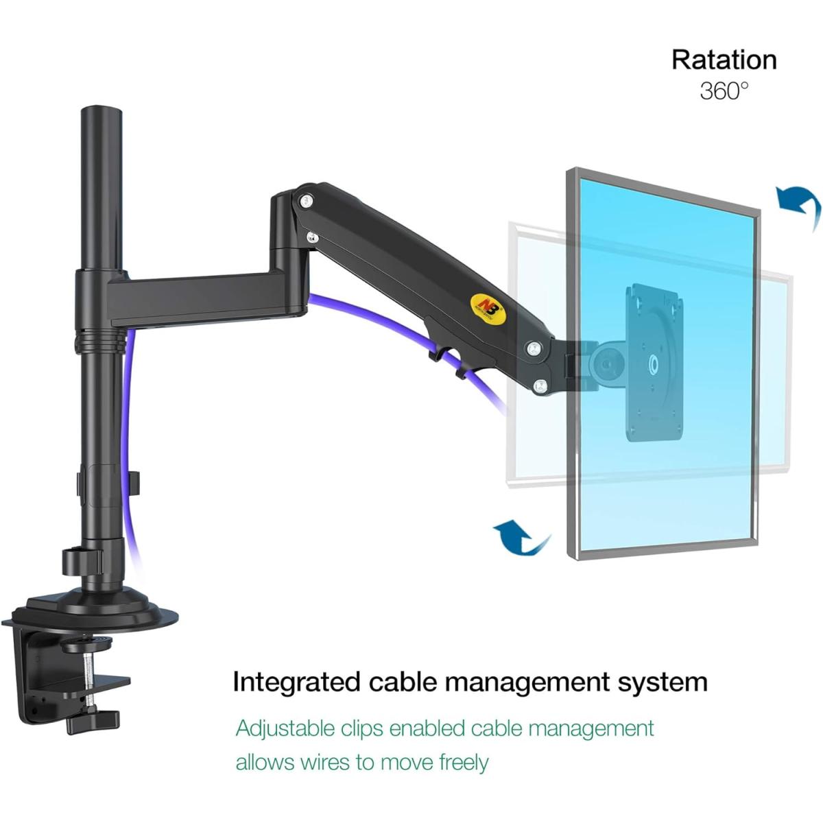 NB North Bayou H100 22" to 35" Adjustable Universal Monitor Arm Desk Mount