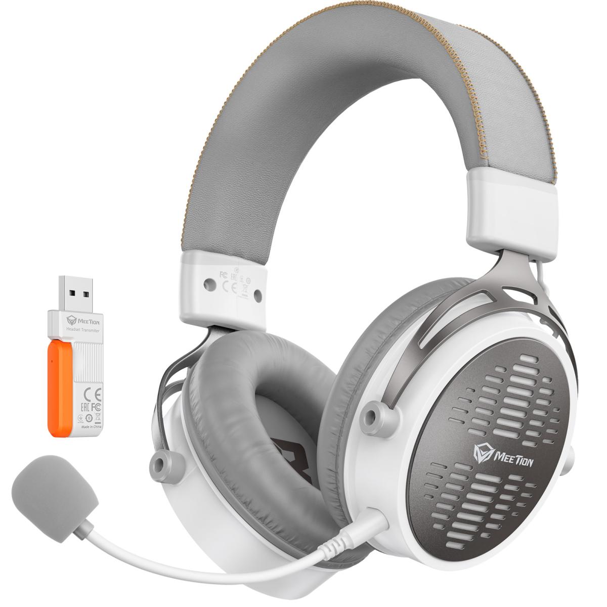 Meetion BTH013 Tri-Mode Wireless Surround Sound Gaming Headset -Black/ White