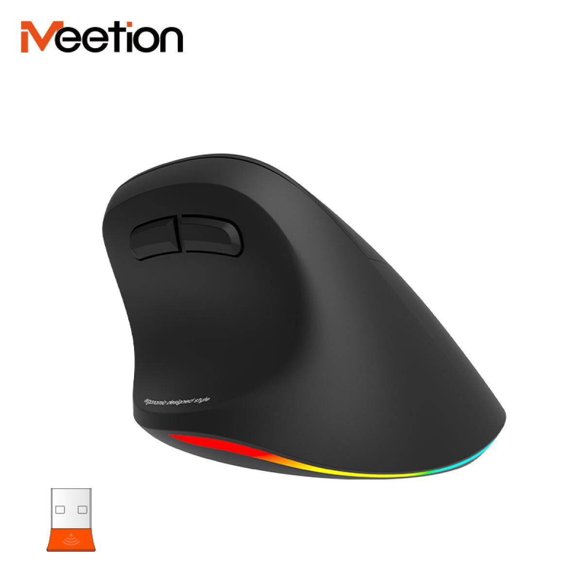 Meetion BTM010R Right-Handed Ergonomic Wireless Mouse 2.4GHz & Bluetooth Dual
